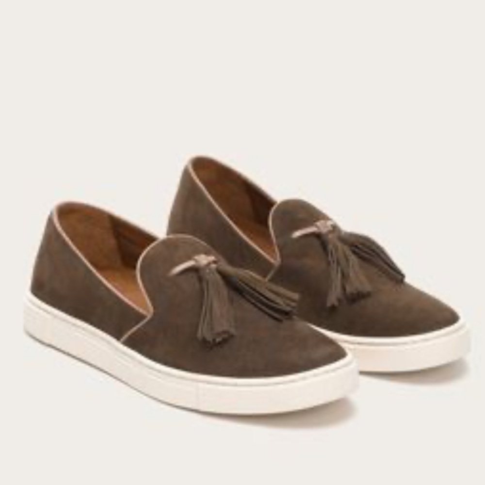 Frye Gemma Tassel Leather Slip On Loafers Shoes